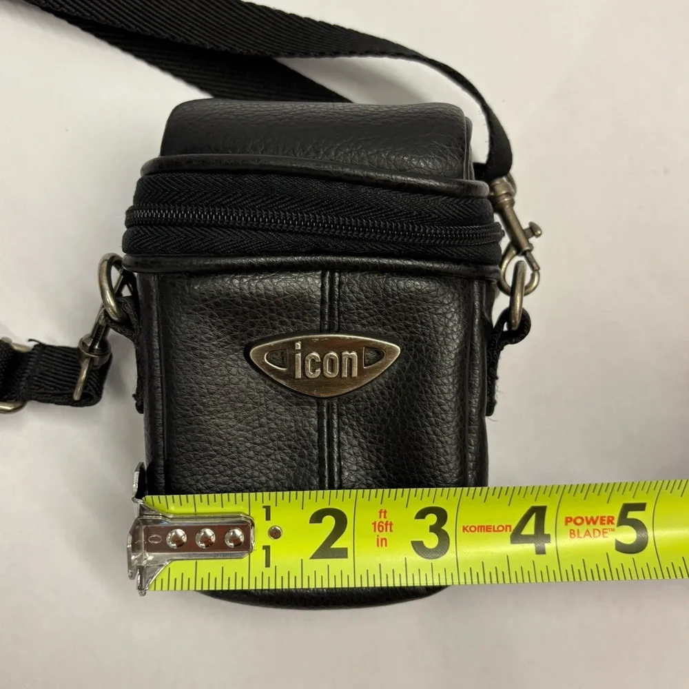 Compact camera bag, vintage faux leather